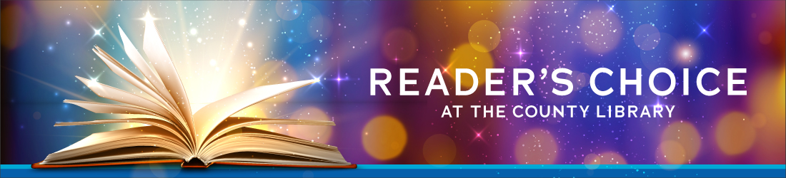Reader's Choice logo with open book and colorful lights