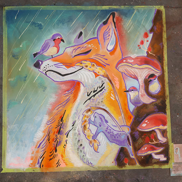 Fox in the Rain