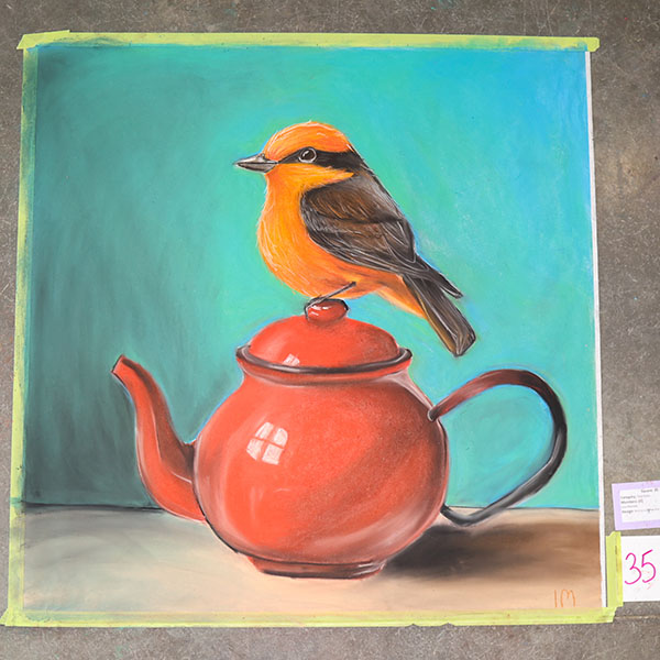 Bird on a pot
