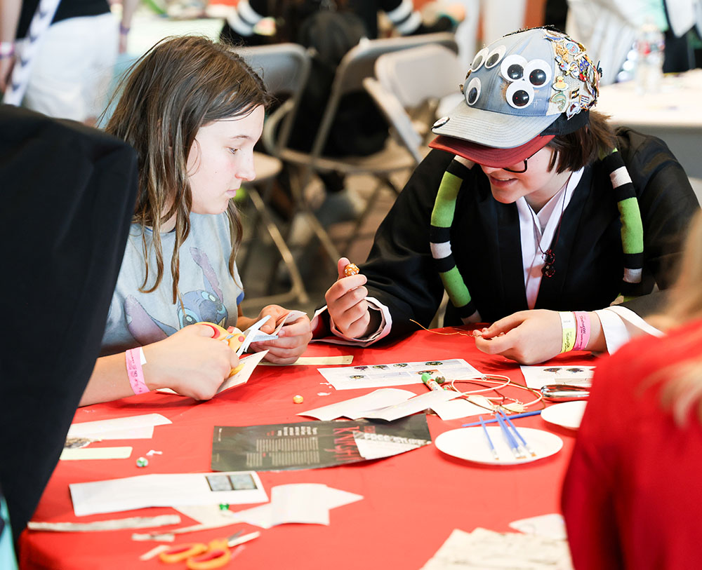 Teens doing crafts