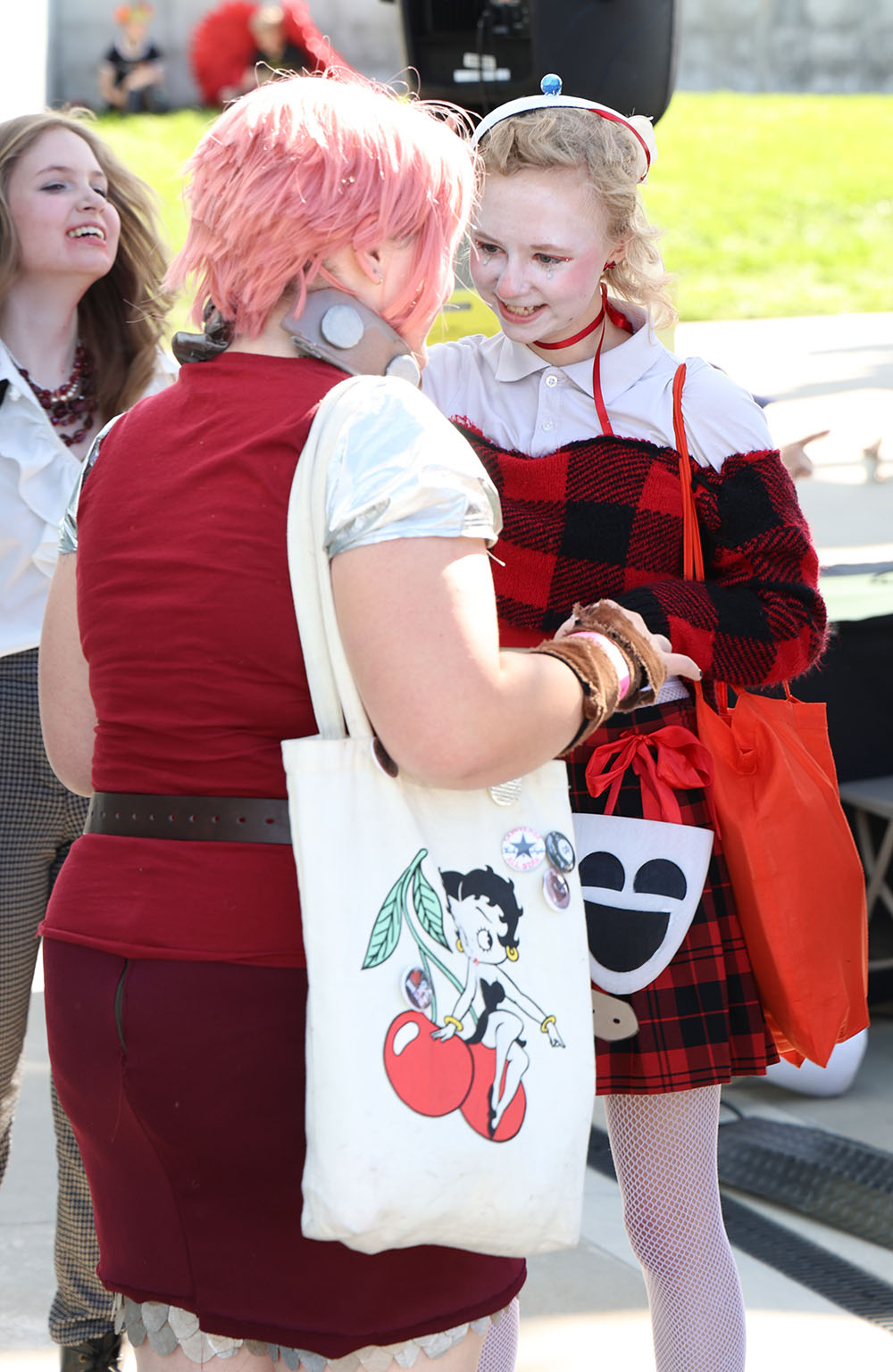Teens laughing