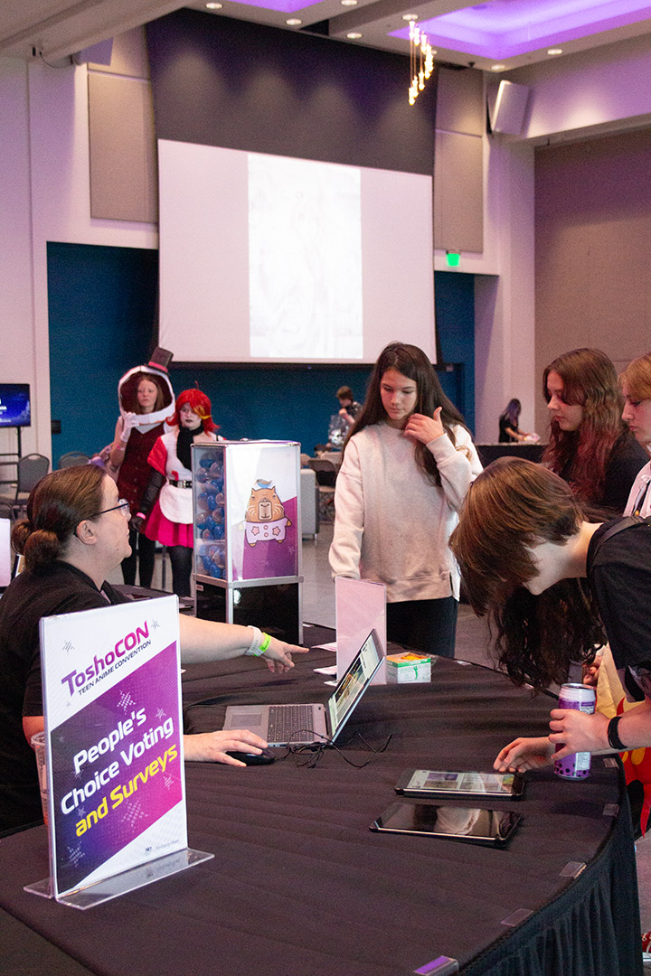 A cosplay voting station